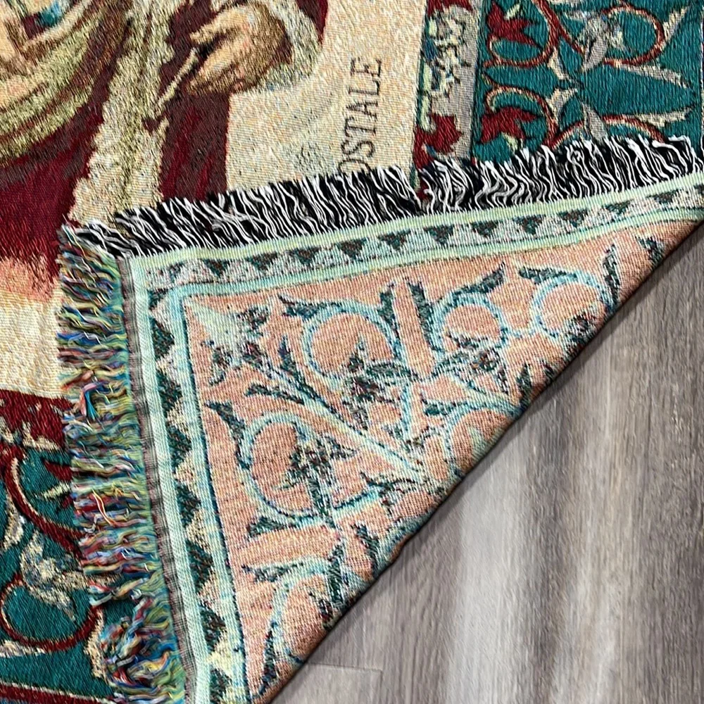Postcards to Santa cotton tapestry throw 50x60” USA made in North Carolina NEW